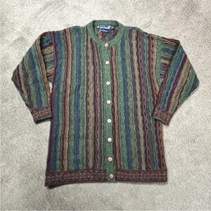 Women's Vintage  Tulchan Woollen Cardigan L/XL Multicoloured